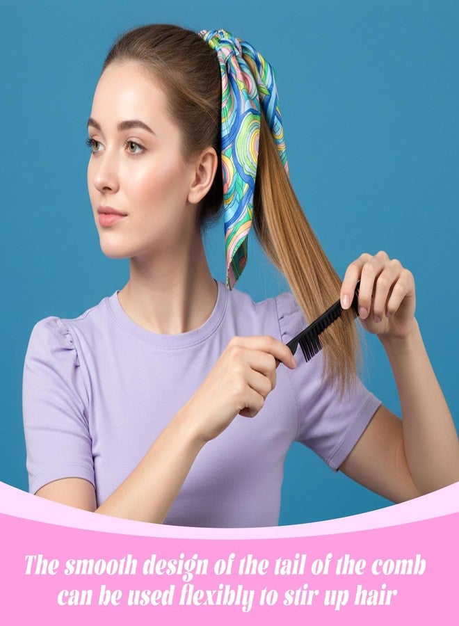 Exclaith 3 Row Hair Comb for Natural Detangling, 4PCS Rat Tail Styling Comb Set Nylon Bristle Unbraider Teasing Combs for Defining Curls and Sectioning Hair - Image 5